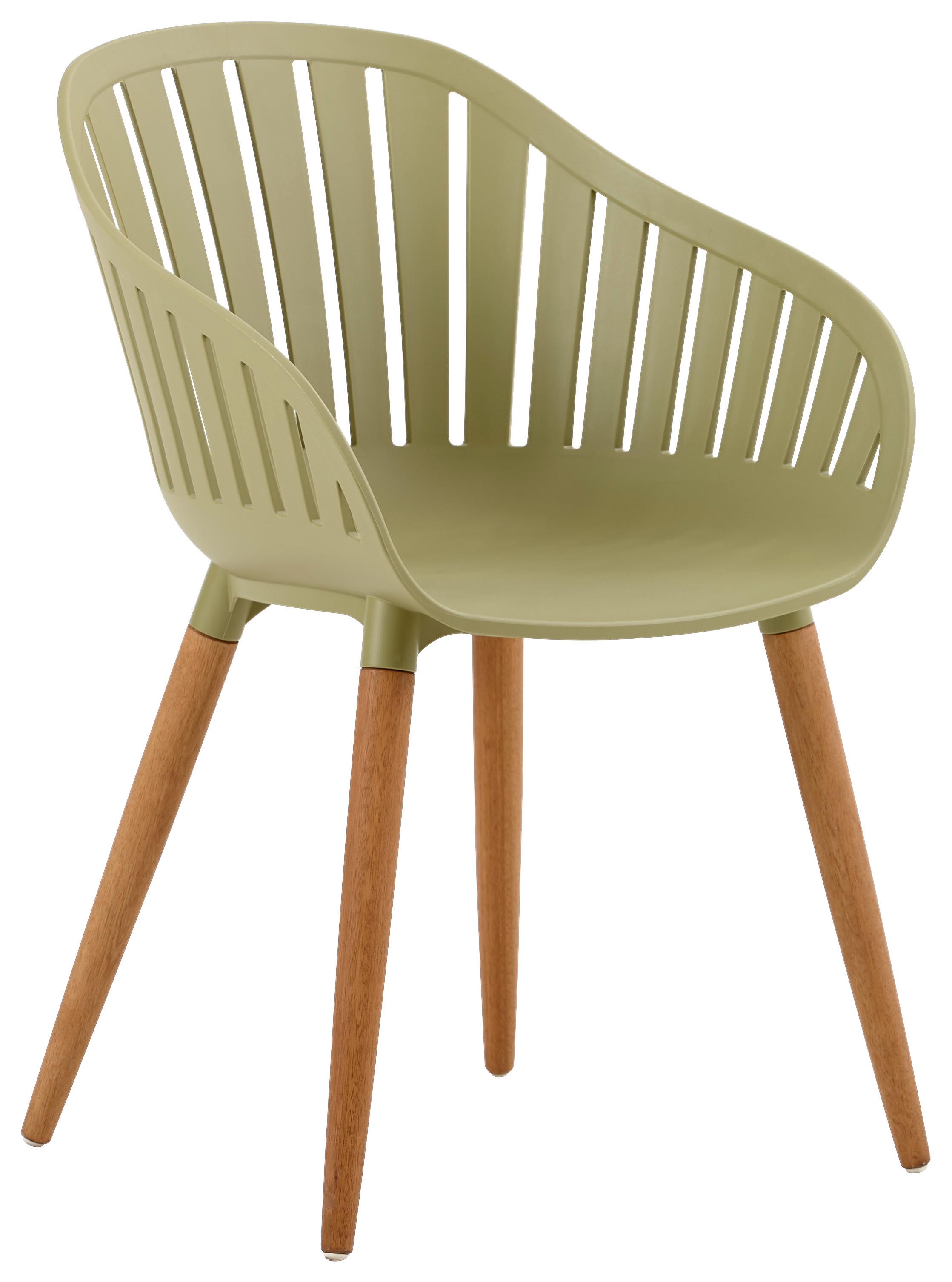 FOTEL OGRODOWY IRUNA-SOCIAL - zielony/kolor naturalny, Natur, tworzywo sztuczne/drewno (54/80/55cm) - Mömax