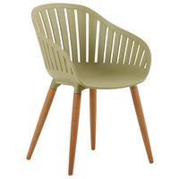 FOTEL OGRODOWY IRUNA-SOCIAL - zielony/kolor naturalny, Natur, tworzywo sztuczne/drewno (54/80/55cm) - Mömax