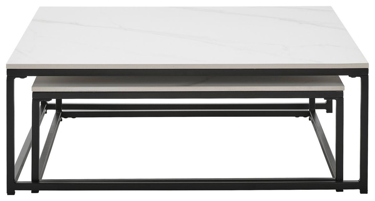ZESTAW STOLIKÓW KAWOWYCH PACIFIC - czarny/biały, Design, metal/ceramika (75/65/27/22/75/65cm) - Livetastic