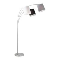 Bogenleuchte Melvin max. 120 Watt - Weiss/Silberfarben, Kunststoff/Textil (190cm)