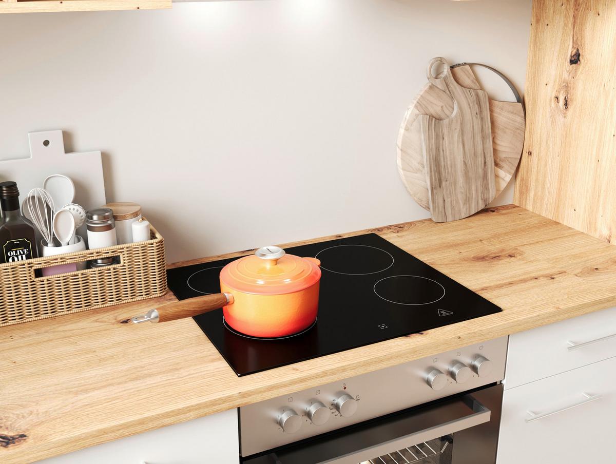 Kotna Kuhinja Z Aparati Hilde, 310x172cm - barve hrasta/bela, Design, kovina/leseni material (310/172cm) - Respekta