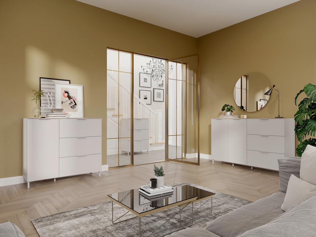 Sideboard Gw-Savoca - Kaschmir/Eichefarben, Modern, Holzwerkstoff/Metall (151/98/40cm) - Mömax