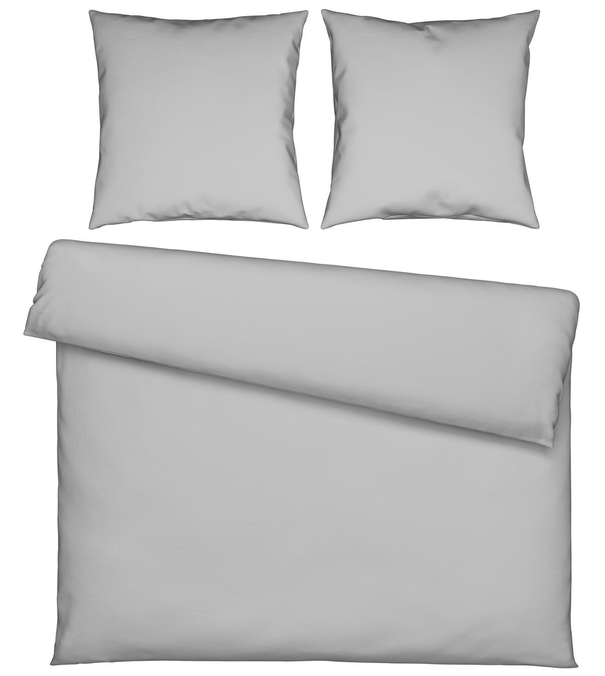 Bettwäsche Stone Washed Uni XXL Hellgrau ca. 200x200cm - Hellgrau, MODERN, Textil (200/200cm) - Modern Living