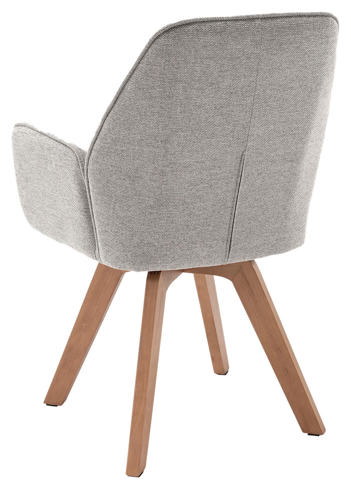 STUHL-SET TONY - Buchefarben/Hellgrau, MODERN, Holz/Textil (57/89/61cm) - MID.YOU