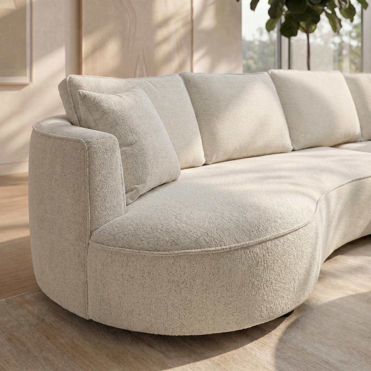 Canapea modulara NILAS - alb/crem, Modern, lemn/metal (322/154cm) - Bessagi Home