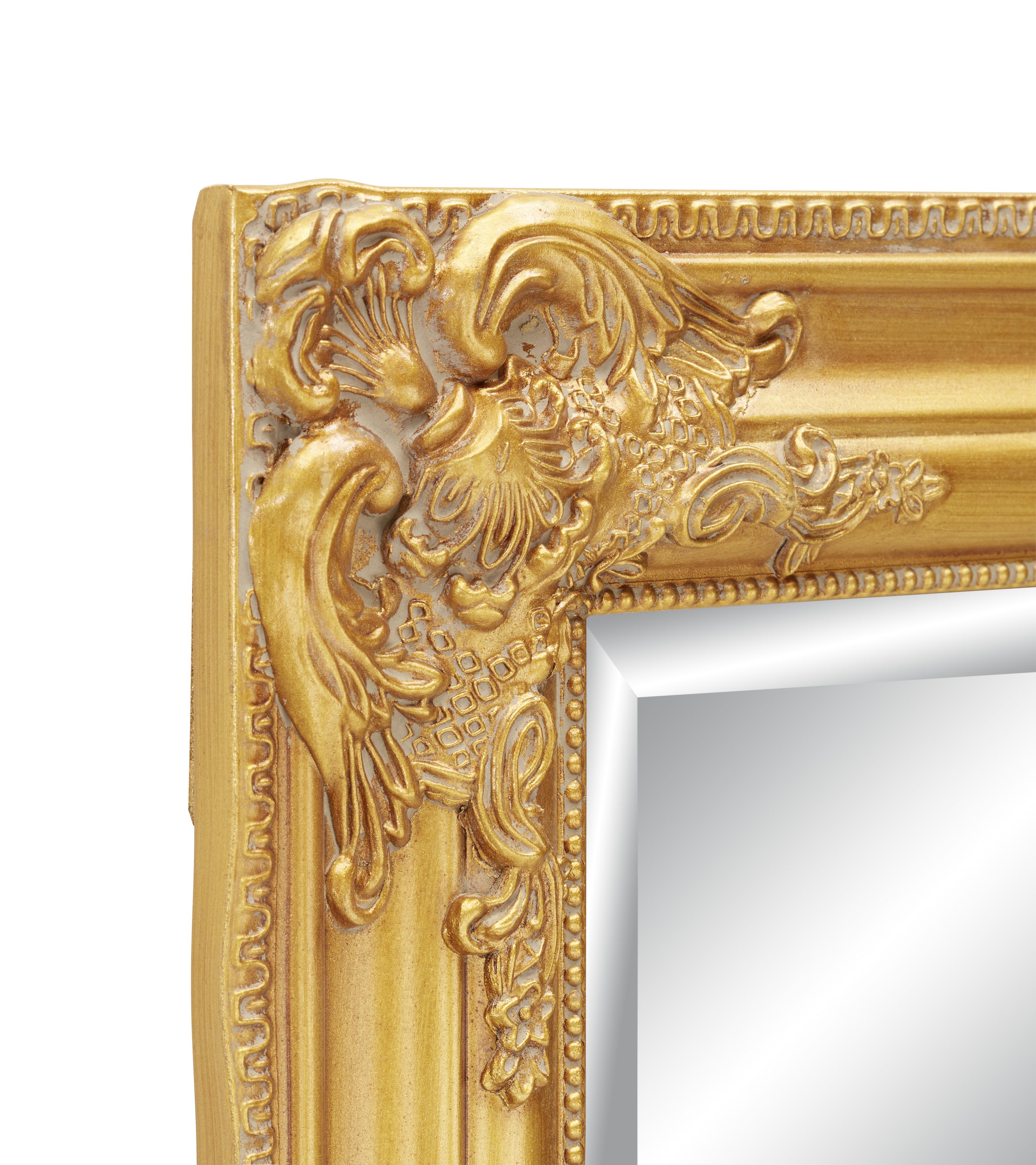 Zidno Ogledalo Barock - srebrne boje/zlatne boje, Romantično / ladanjski, staklo/drvo (72/162/3cm) - Modern Living