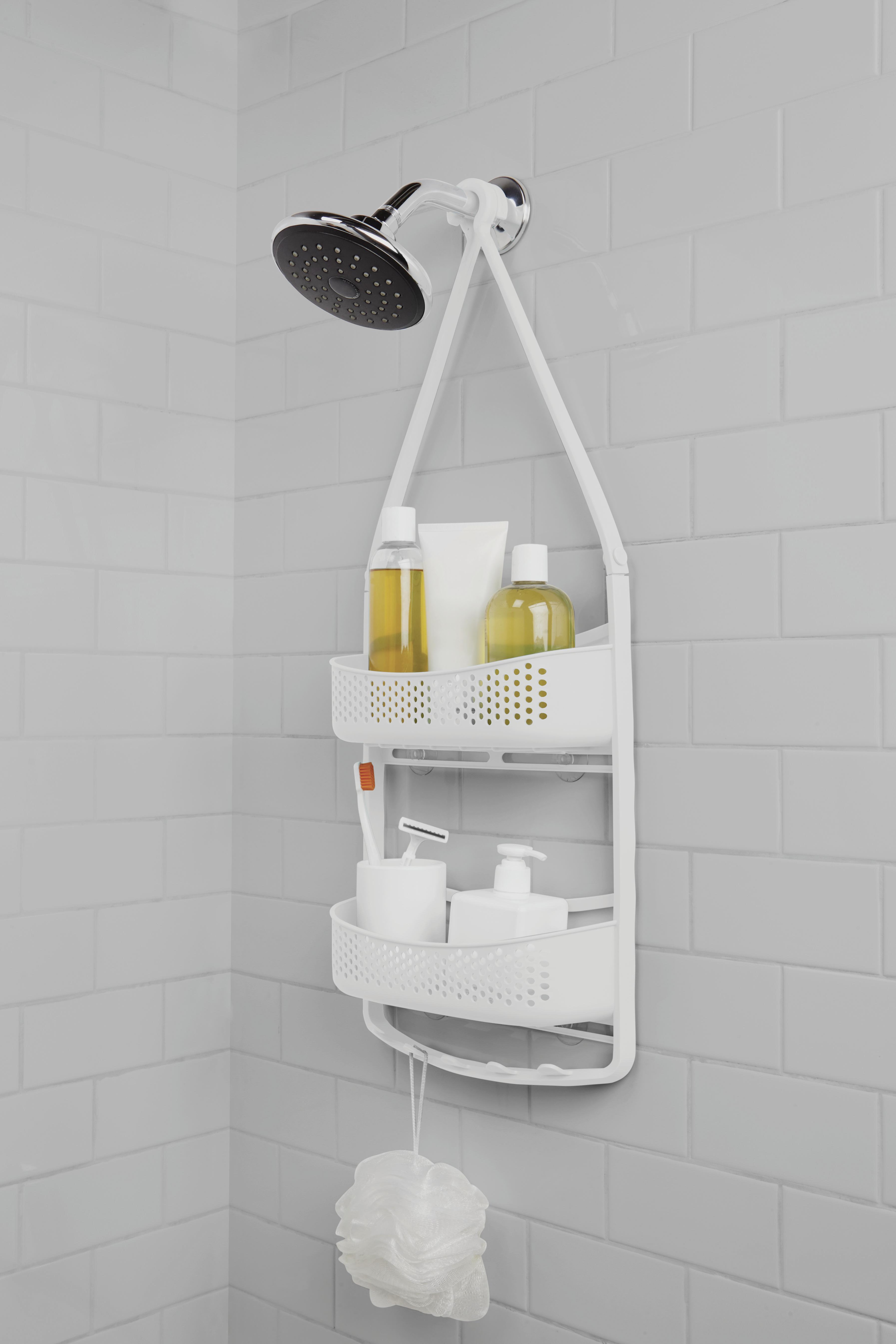 Regal Za Prho Easy - 2 - bela, Moderno, umetna masa (27,3/73,7/10cm) - Premium Living
