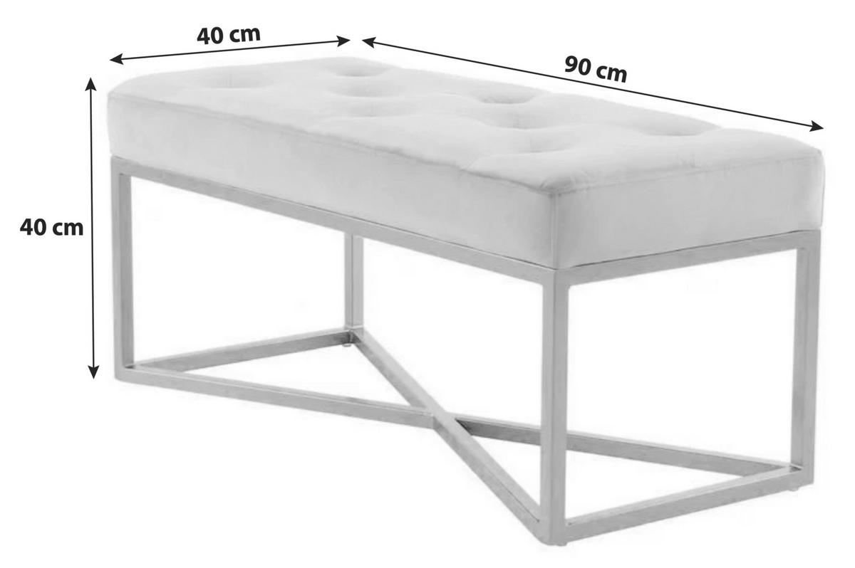 HOCKERBANK QMIZF-TAU - Taupe/Goldfarben, Basics, Holzwerkstoff/Kunststoff (90/40/40cm) - Kayoom