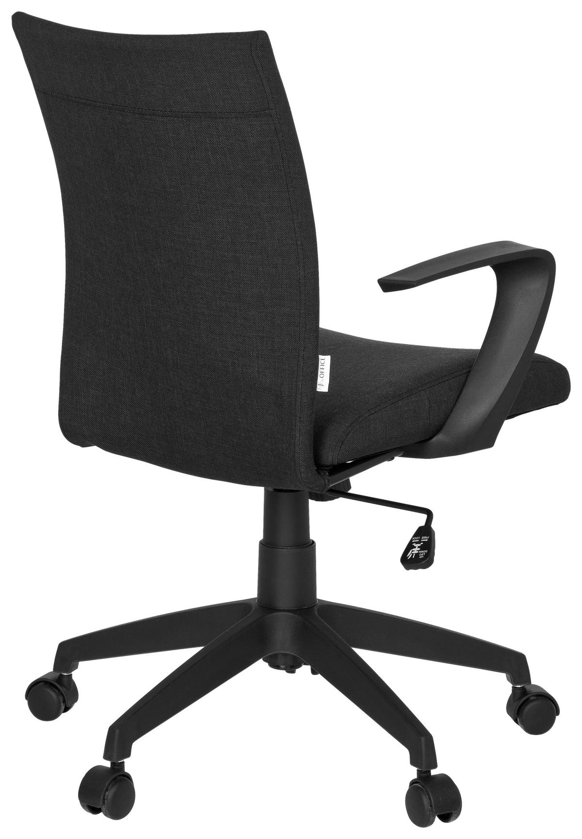 Drehstuhl Soft Schwarz ca. 54x104x44cm - Schwarz, MODERN, Kunststoff/Textil (54/104/44cm) - MID.YOU