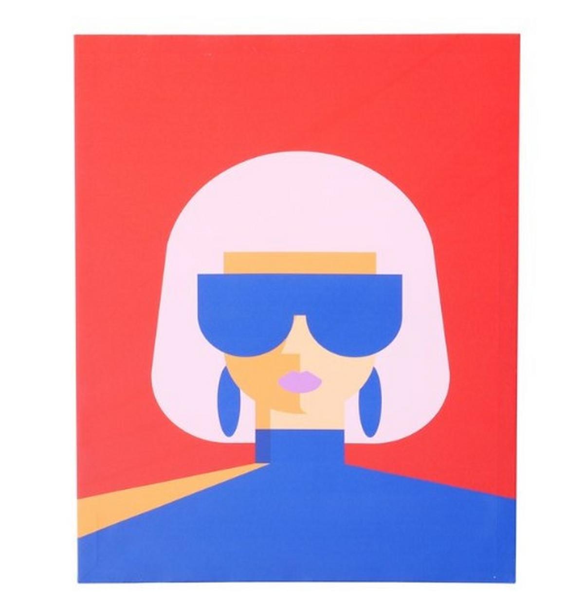 Bild Rachel I Blau/Rot ca. 40x50cm - Blau/Rot, MODERN, Holz (40,3/2,2/50cm) - Mömax