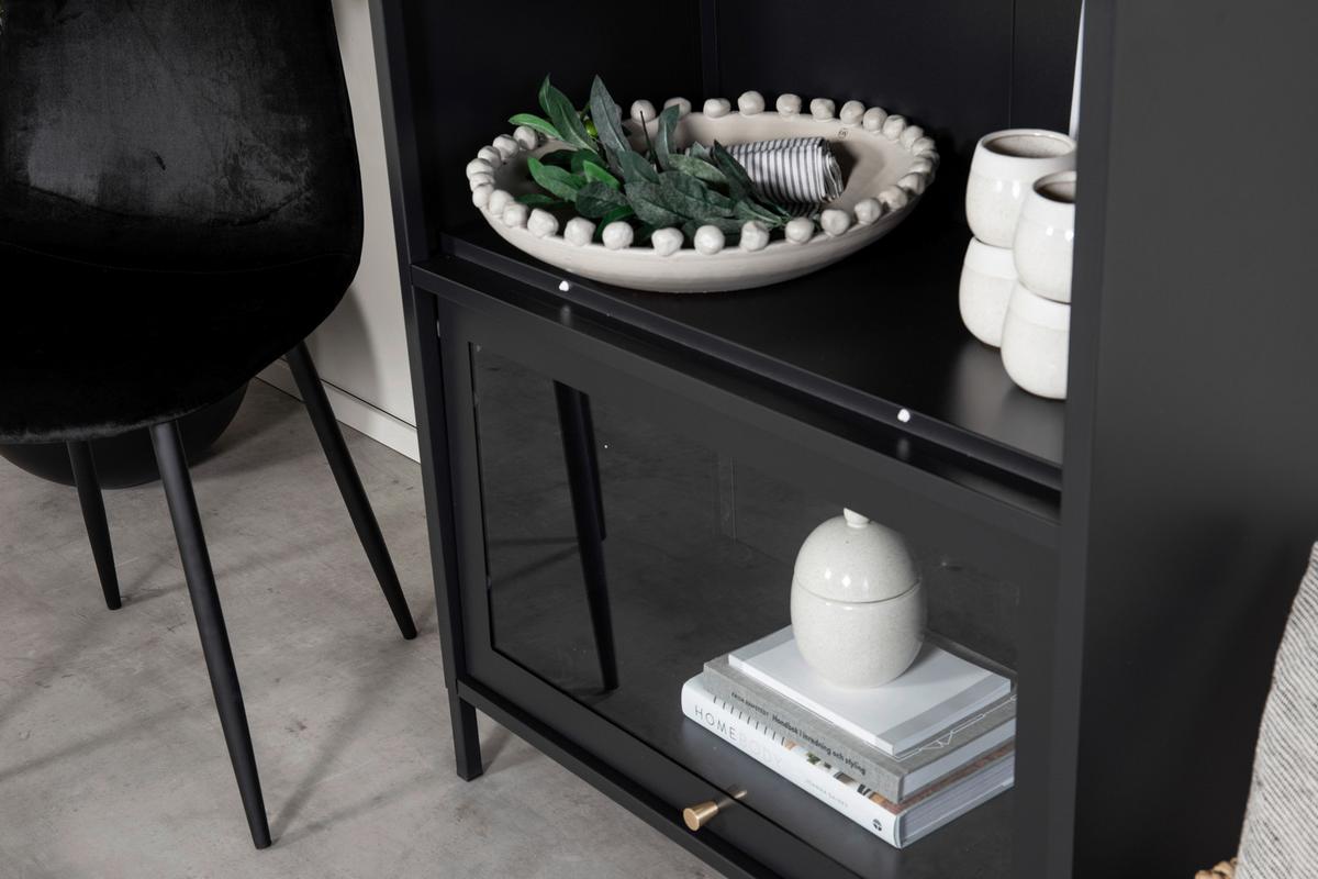 SIDEBOARD BAKAL - Schwarz, Design, Glas/Metall (80/100/40cm) - Livetastic