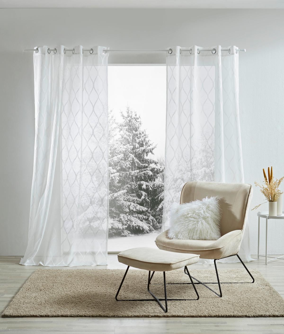 ZASŁONA NA PRZELOTKACH GAMMA - biały, Design, tkanina (140/245cm) - Esposa