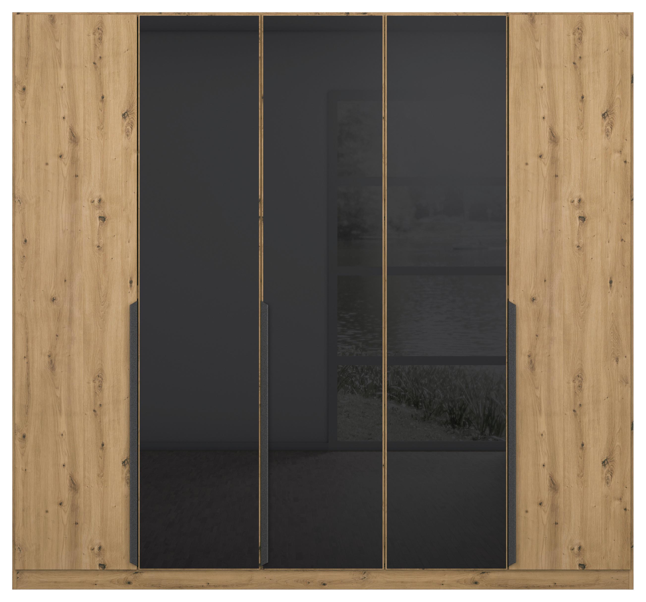 DULAP USI ROTATIVE ARTEMIS - stejar Artisan/antracit, Modern, sticlă/material pe bază de lemn (225/210/54cm) - Modern Living