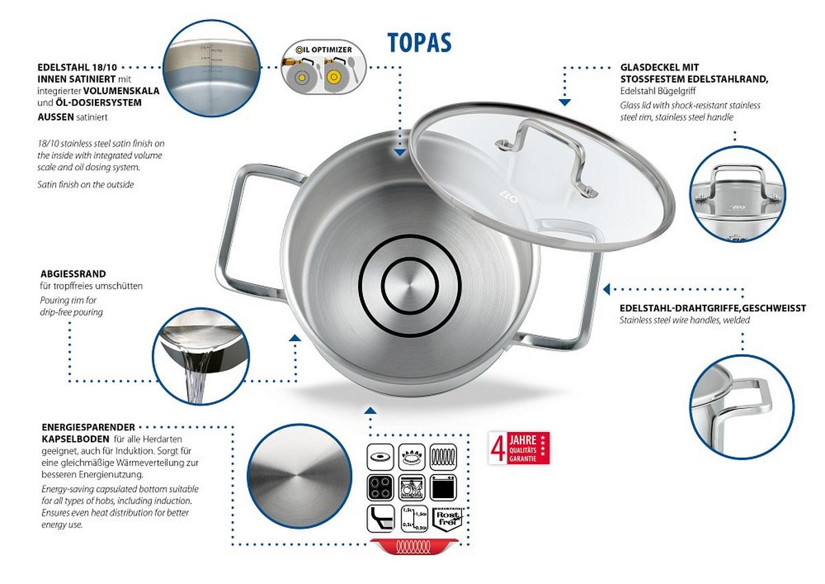 GARNEK DO MIĘSA 77220 ELO - kolor srebrny/przezroczysty, Basics, metal/szkło (20cm) - ELO