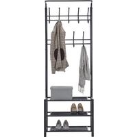 Garderobenständer in Schwarz - Schwarz, MODERN, Metall (67/185/32cm) - Mömax