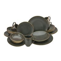 Kombiservice Schwarz/Goldfarben, 20-teilig - Goldfarben/Schwarz, Design, Keramik (33/34/34cm) - Creatable