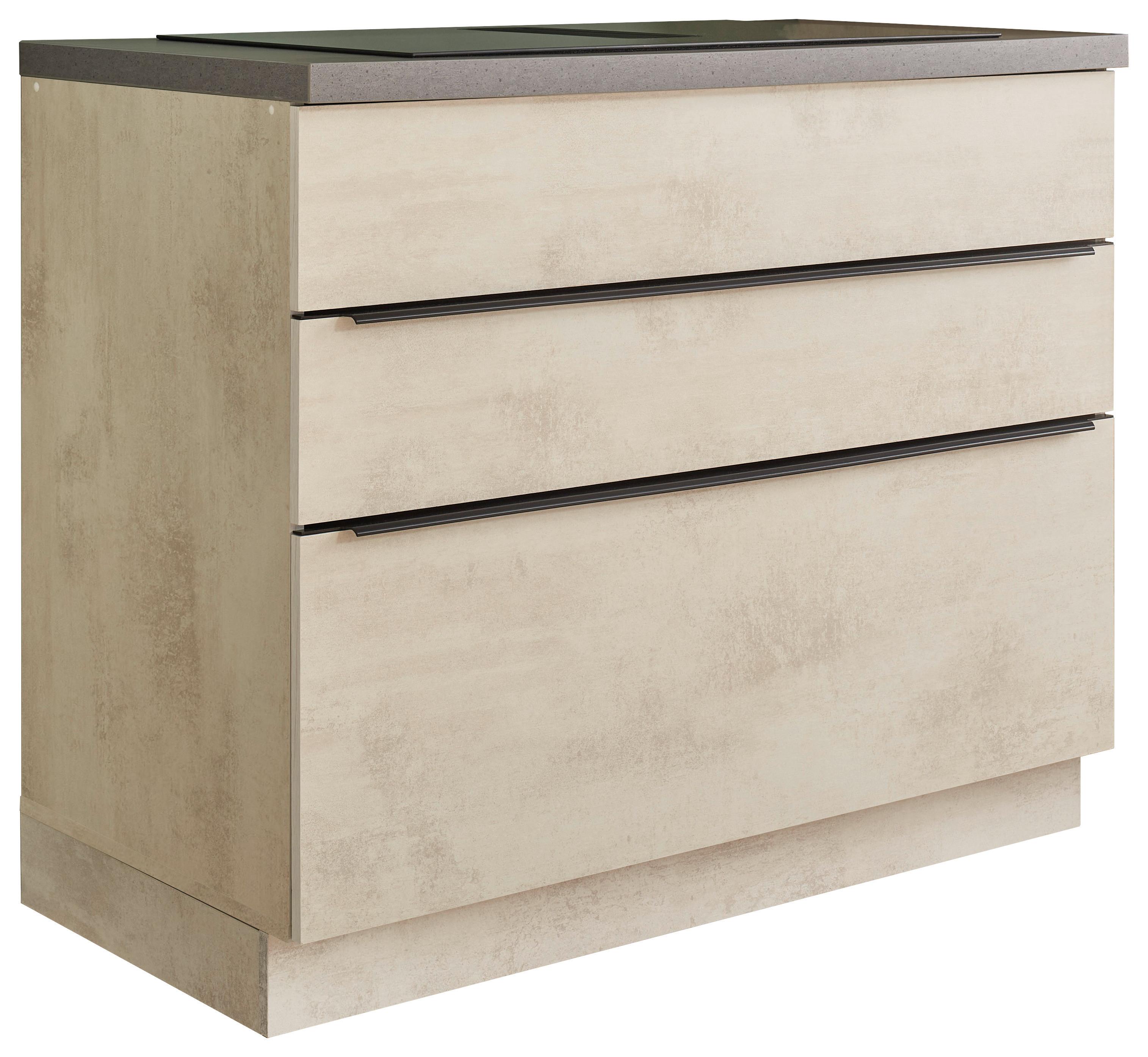 SZAFKA DOLNA Z SZUFLADAMI SANIBEL - antracytowy/biały, Design, materiał drewnopochodny/tworzywo sztuczne (110/94/60cm) - P & B