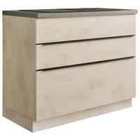 SZAFKA DOLNA Z SZUFLADAMI SANIBEL - antracytowy/biały, Design, materiał drewnopochodny/tworzywo sztuczne (110/94/60cm) - P & B