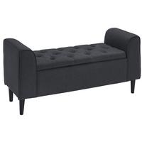Sitzbank in Anthrazit - Anthrazit/Schwarz, ROMANTIK / LANDHAUS, Holzwerkstoff/Textil (115/58/44cm) - Premium Living