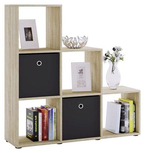 Standregal in Eichefarbe Nitas - Eichefarben/Schwarz, KONVENTIONELL, Holzwerkstoff/Kunststoff (107,5/104,5/29cm) - MID.YOU