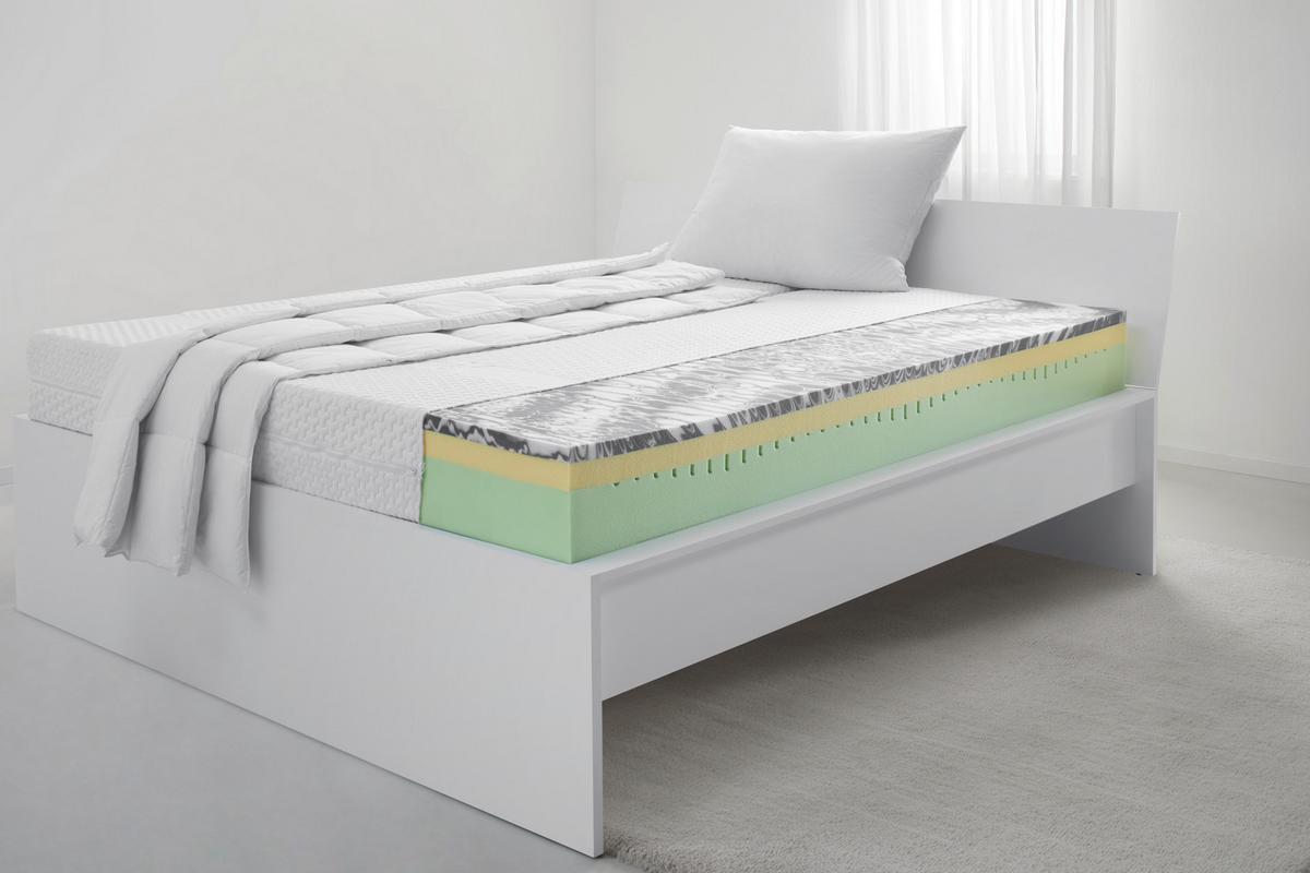 Viscomatratze Royal Duo Memory H2 ca. 160x200cm - Weiß, Textil (160/200cm) - Premium Living