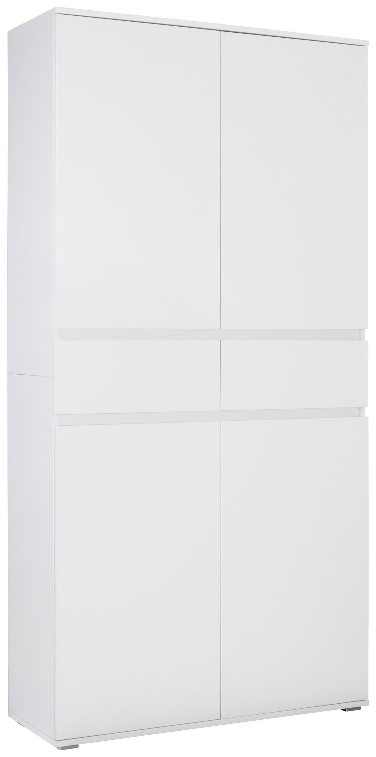 SZAFKA UNIWERSALNA LILLY - kolor srebrny/biały, Konventionell, materiał drewnopochodny/tworzywo sztuczne (100/200/37cm) - Xora