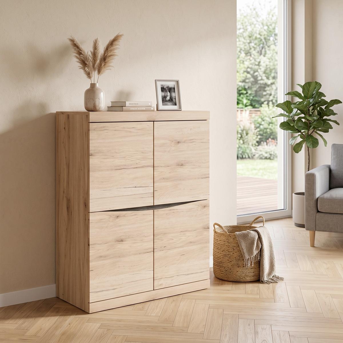 Komoda Summer - hrast san remo, Moderno, pločasti materijal/plastika (86/123/40cm) - Modern Living