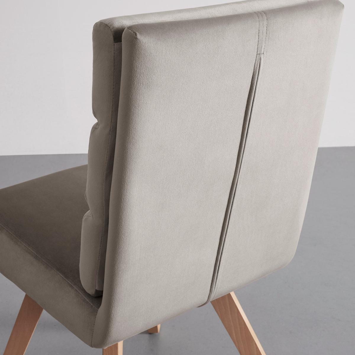 Stol Katrin, Rjavosiva, Vrtljiv - rjavosiva/naravne barve, Moderno, tekstil/les (45/88/62cm) - Bessagi Home
