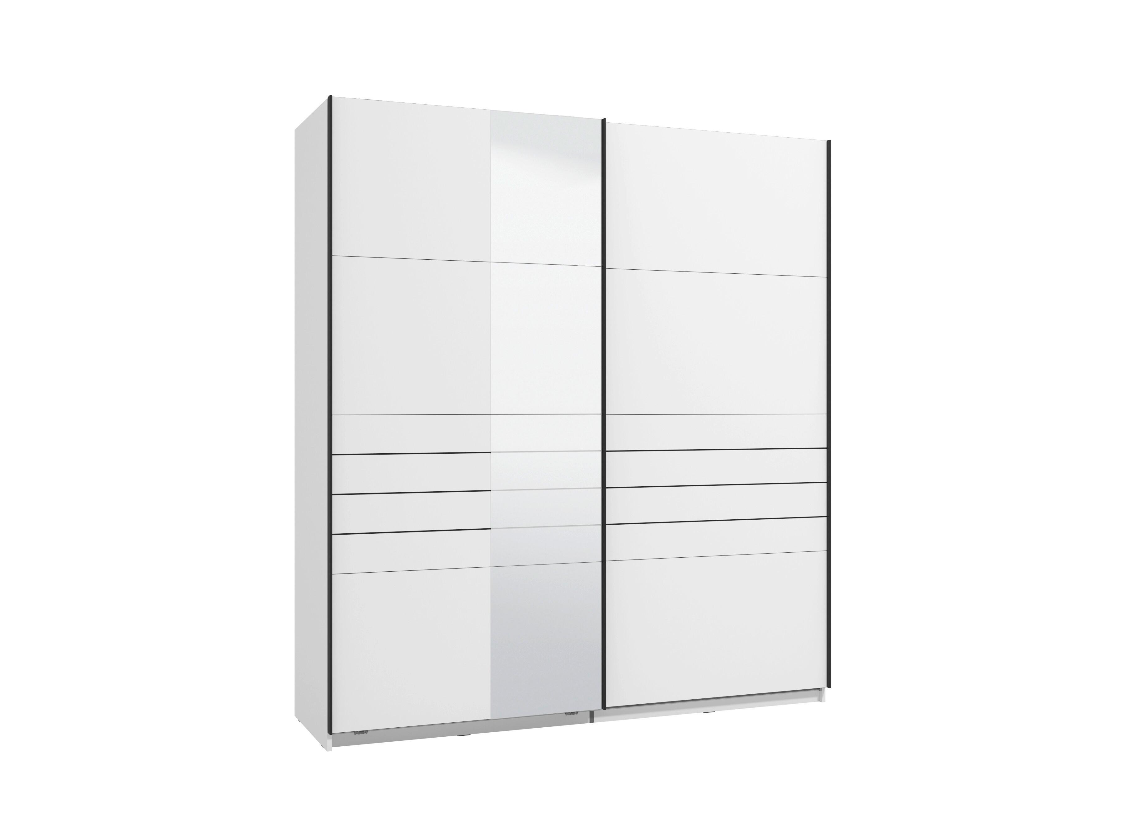 Tolóajtós Szekrény Veymont - fehér, Modern, faalapú anyag (195/217,5/61cm)