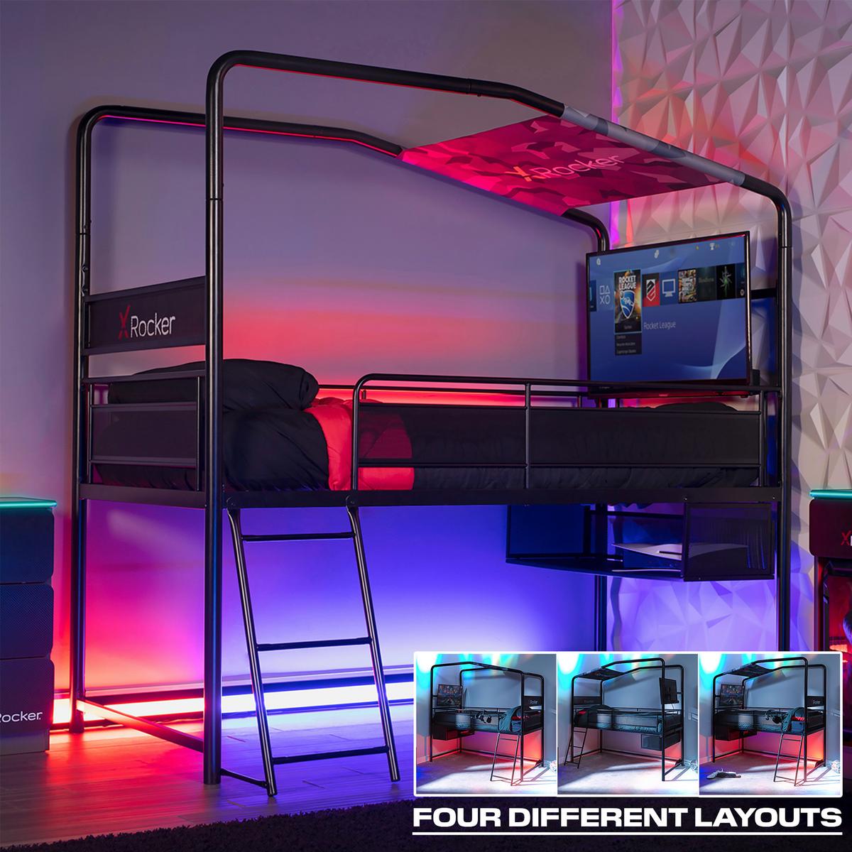 Etagenbett Contra Schwarz LF: ca. 90x190 cm - Schwarz, MODERN, Metall (90/190cm) - X Rocker