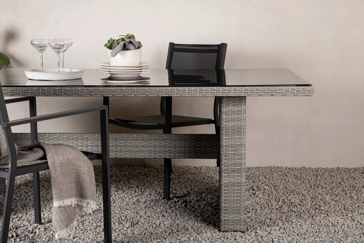 Gartentisch Padova ca. 200x100x74 cm Grau - Grau, KONVENTIONELL, Kunststoff (200/100/74cm) - Gardenson