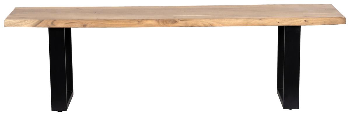 ŁAWKA SPRINTER - kolor akacjowy/czarny, Natur, metal/drewno (160/45/42cm) - Landscape