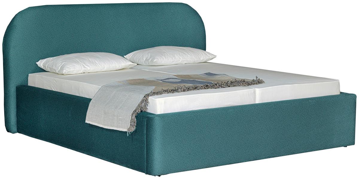 Oblazinjena Postelja - barve petroleja/črna, Design, tekstil (180/200cm) - Mömax