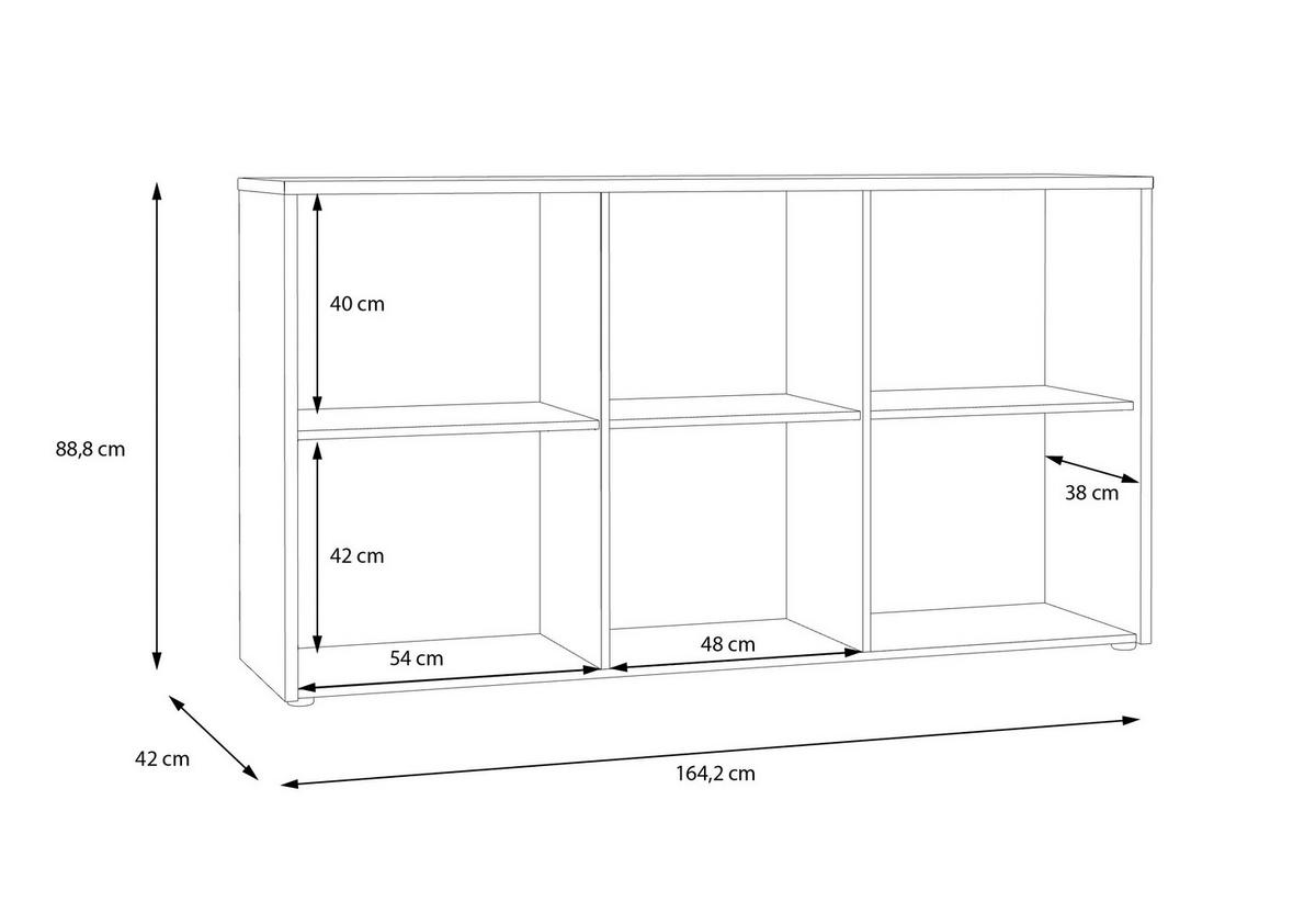 Komoda Karlshamn - boje hrasta/crna, Moderno, drvni materijal/metal (164,2/88,8/42cm) - Premium Living