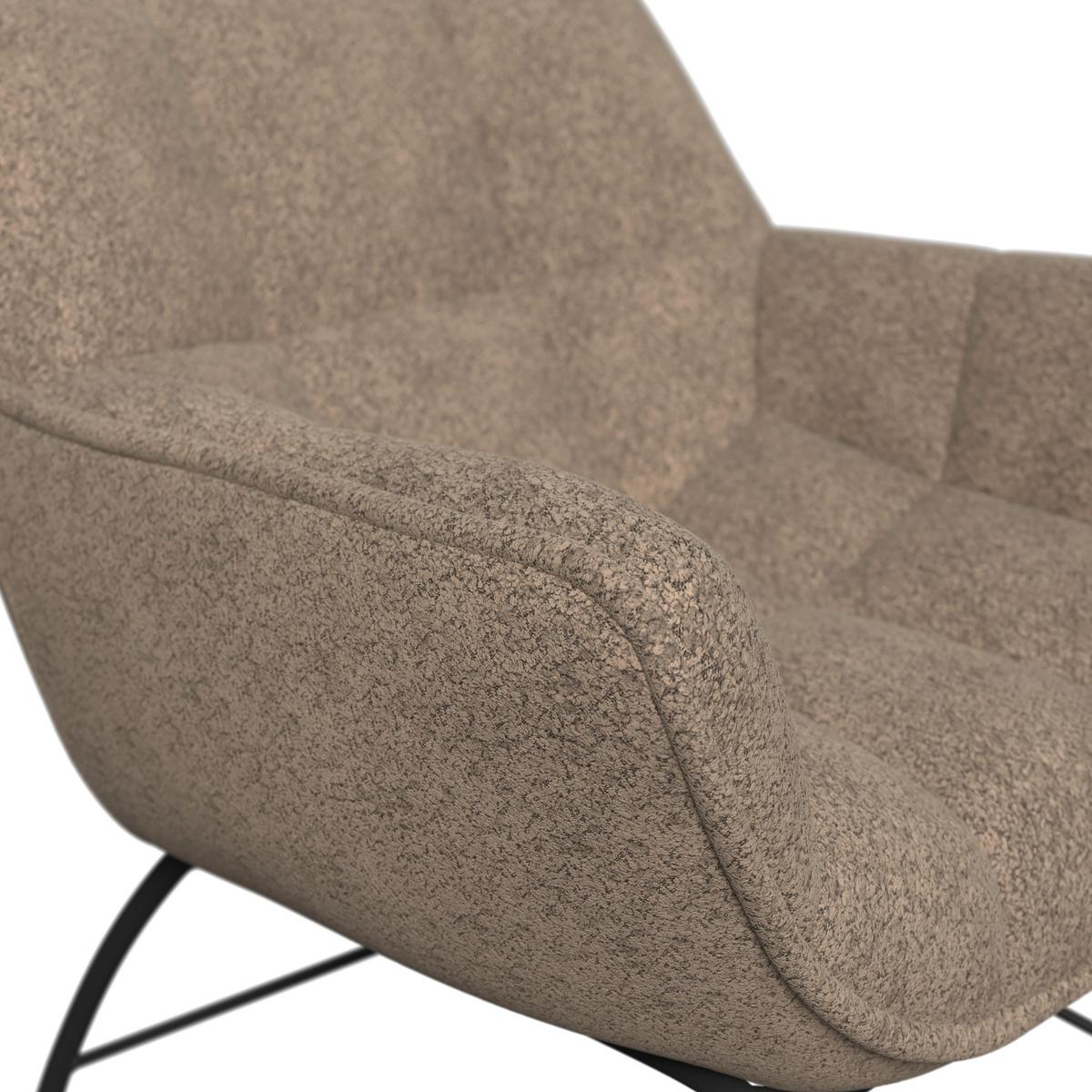 Relaxsessel Robin Bouclé Braun - Schwarz/Braun, MODERN, Textil/Metall (72/78/81cm) - Bessagi Home