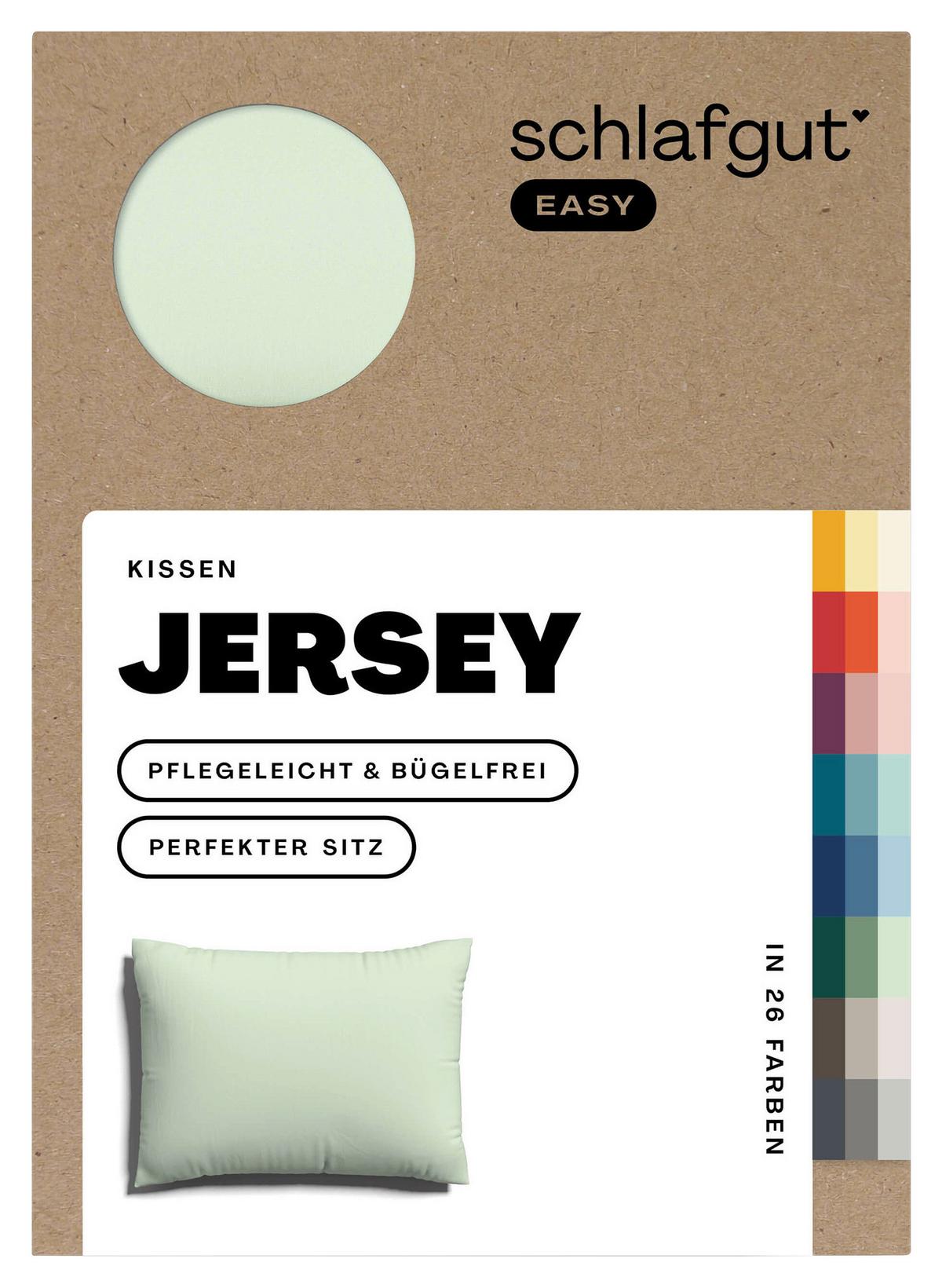 POSZEWKA NA PODUSZKĘ EASY JERSEY - jasnozielony, Basics, tkanina (40/60cm) - Schlafgut