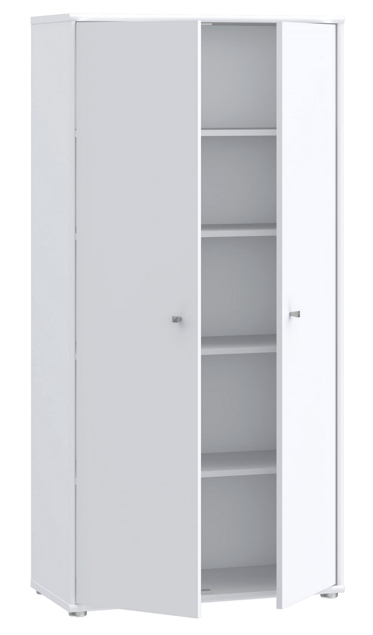 Omara S Klasičnimi Vrati Tempra 2, Bela - bela/barve aluminija, Design, leseni material (73,7/149,5/34,8cm)