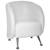 Fotelj St. Lucia, Bela - barve kroma/bela, Moderno, kovina/tekstil (60/85/50cm) - MID.YOU