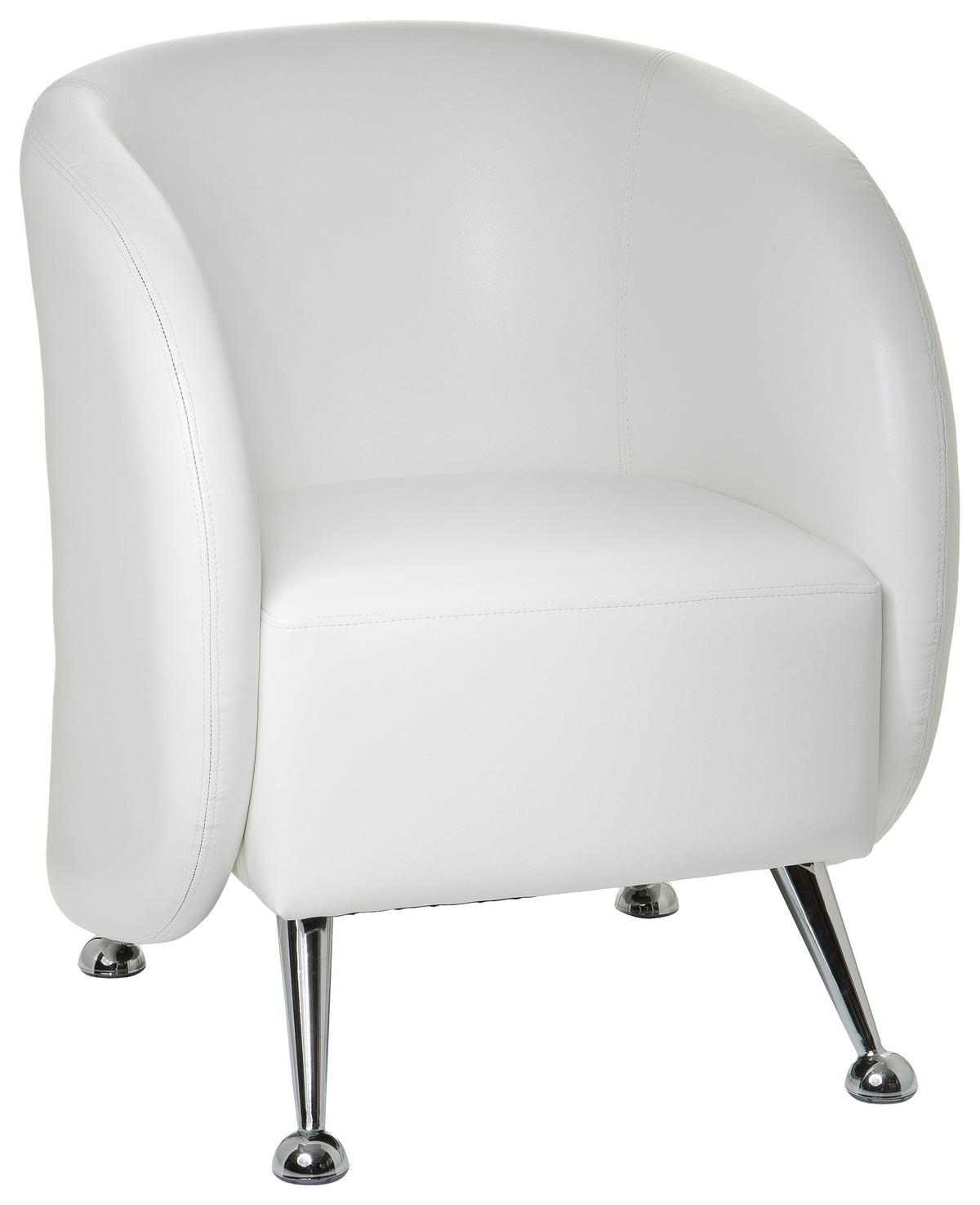 Fotelj St. Lucia, Bela - barve kroma/bela, Moderno, kovina/tekstil (60/85/50cm) - MID.YOU