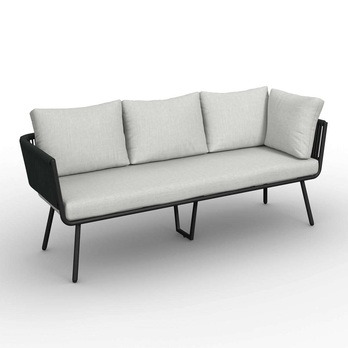 Jedilna Lounge Garnitura Camea, Svetlo Siva, 3-Delno - temno siva/svetlo siva, Moderno, kovina/umetna masa - Bessagi Garden