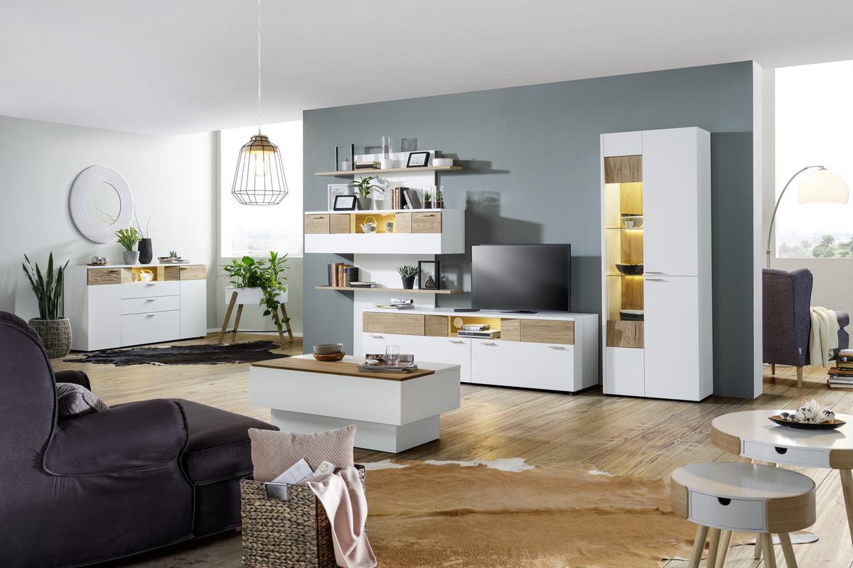 Wandpaneel in Weiß - Weiß, MODERN, Holzwerkstoff (150/204/25cm) - Premium Living