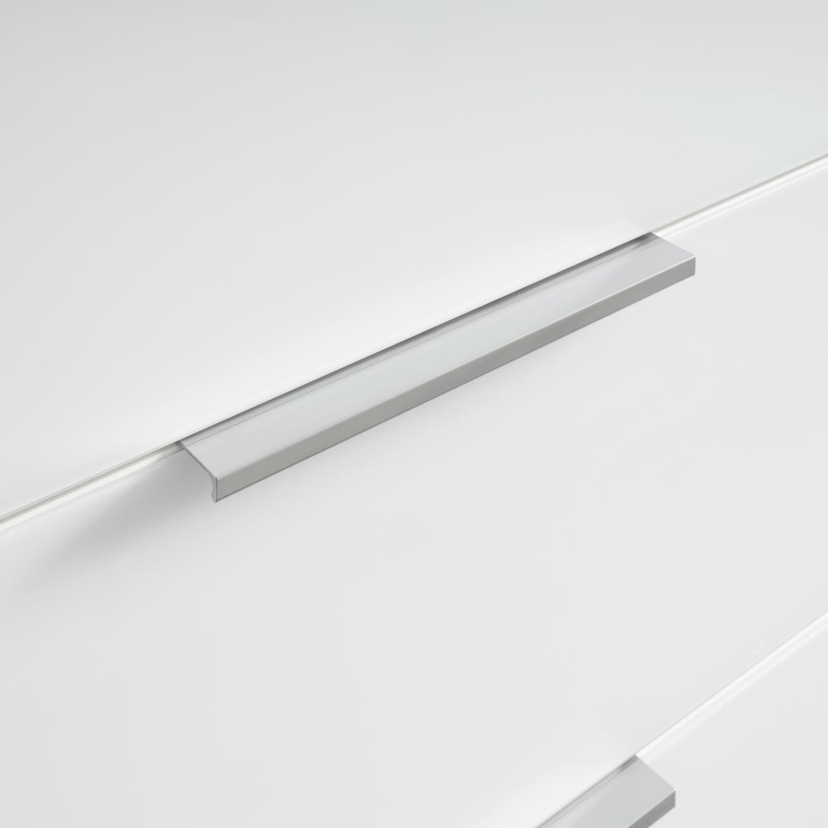 Sideboard Oakland in Weiß/Eichefarben - Chromfarben/Eichefarben, MODERN, Glas/Holzwerkstoff (134/102/42cm) - Premium Living