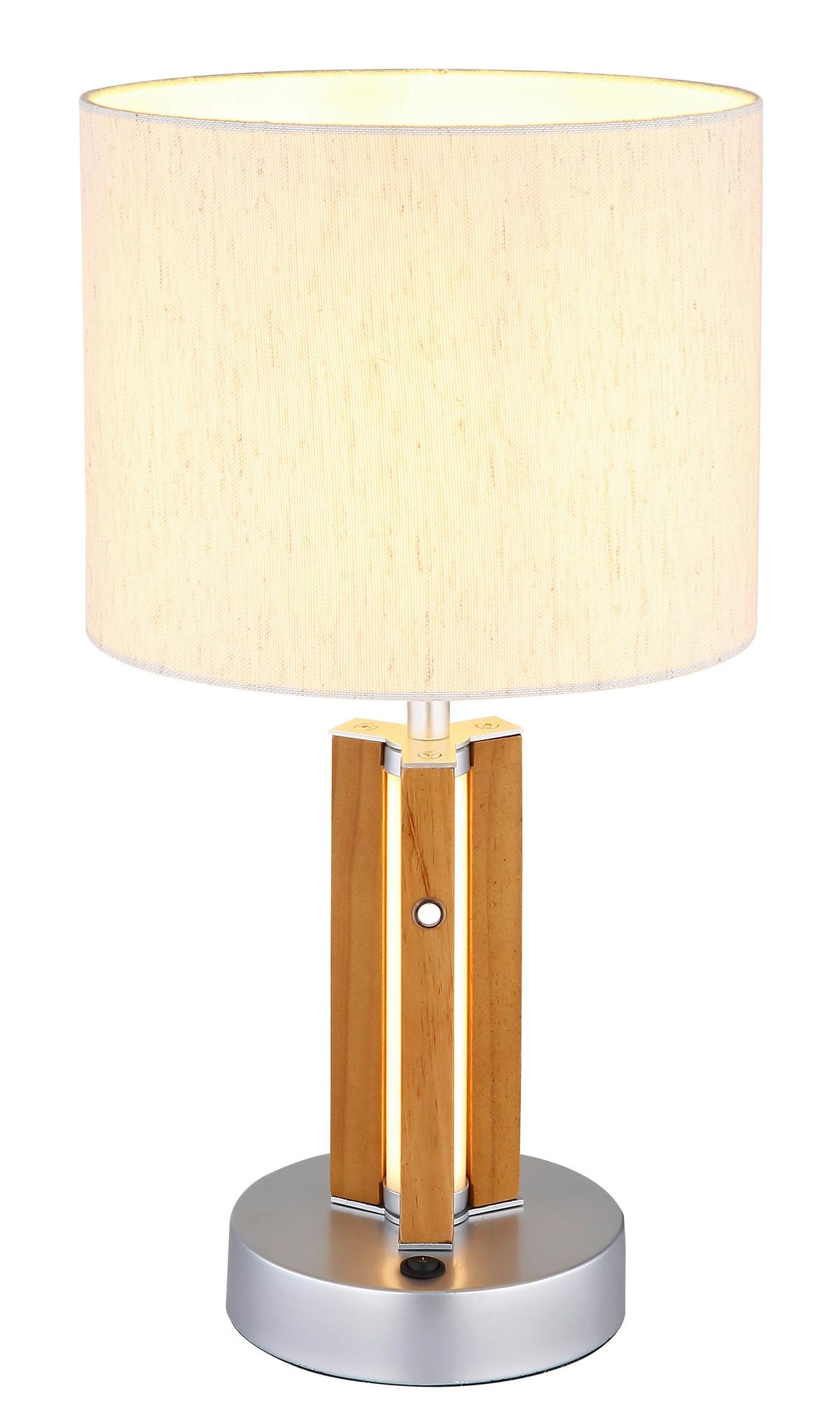 LAMPE DE TABLE LED 51730246 TAUGUS - blanc/marron foncé, Design, matière synthétique/textile (25kg) - Globo