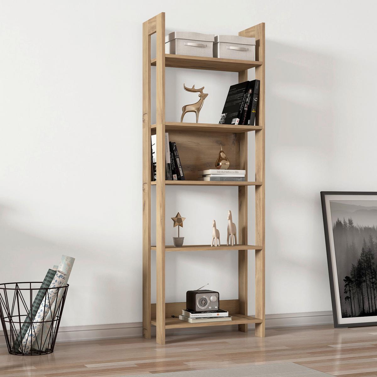 REGAL COUNTRY BÜCHERREGAL - Nussbaumfarben, Design, Holzwerkstoff (64/180/30cm) - Livetastic