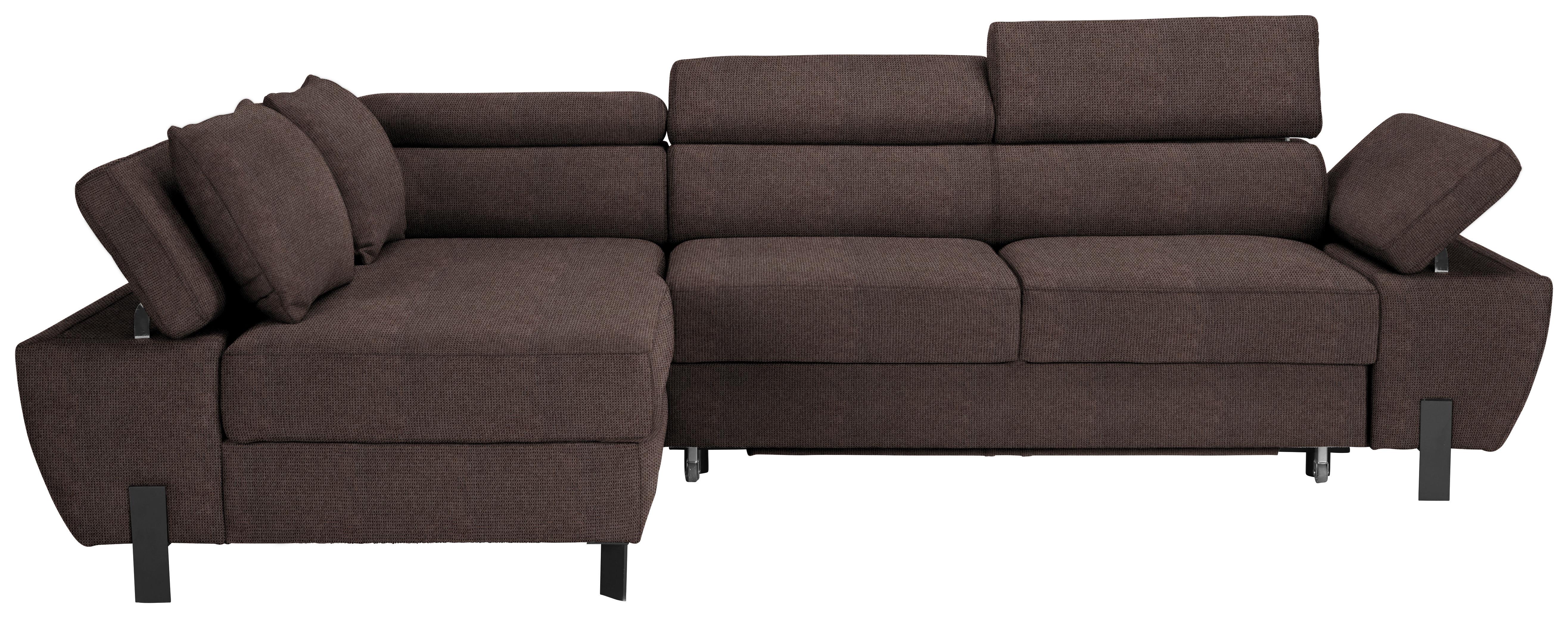 Ecksofa Molina Mini Braun - Schwarz/Braun, MODERN, Textil/Metall (189/277cm) - Mömax