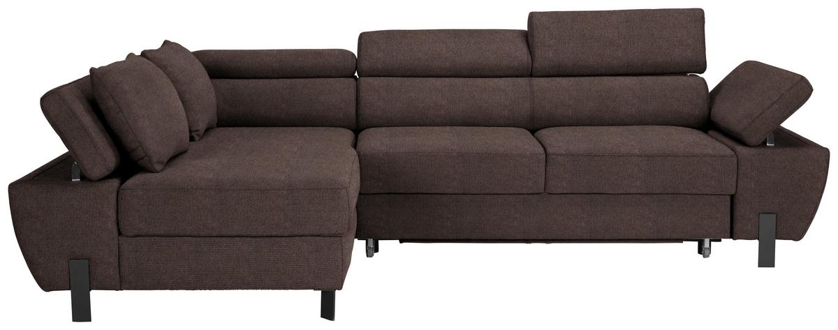 Kutna Garnitura Molina Mini - smeđa/crna, Moderno, tekstil/metal (189/277cm) - Mömax