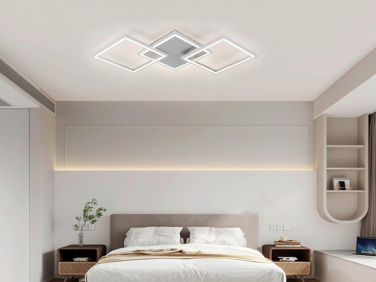 Led Mennyezeti Lámpa Qinton - alumíniumszínű, Romantik / Landhaus, műanyag/fém (95/44/7,3cm) - Premium Living