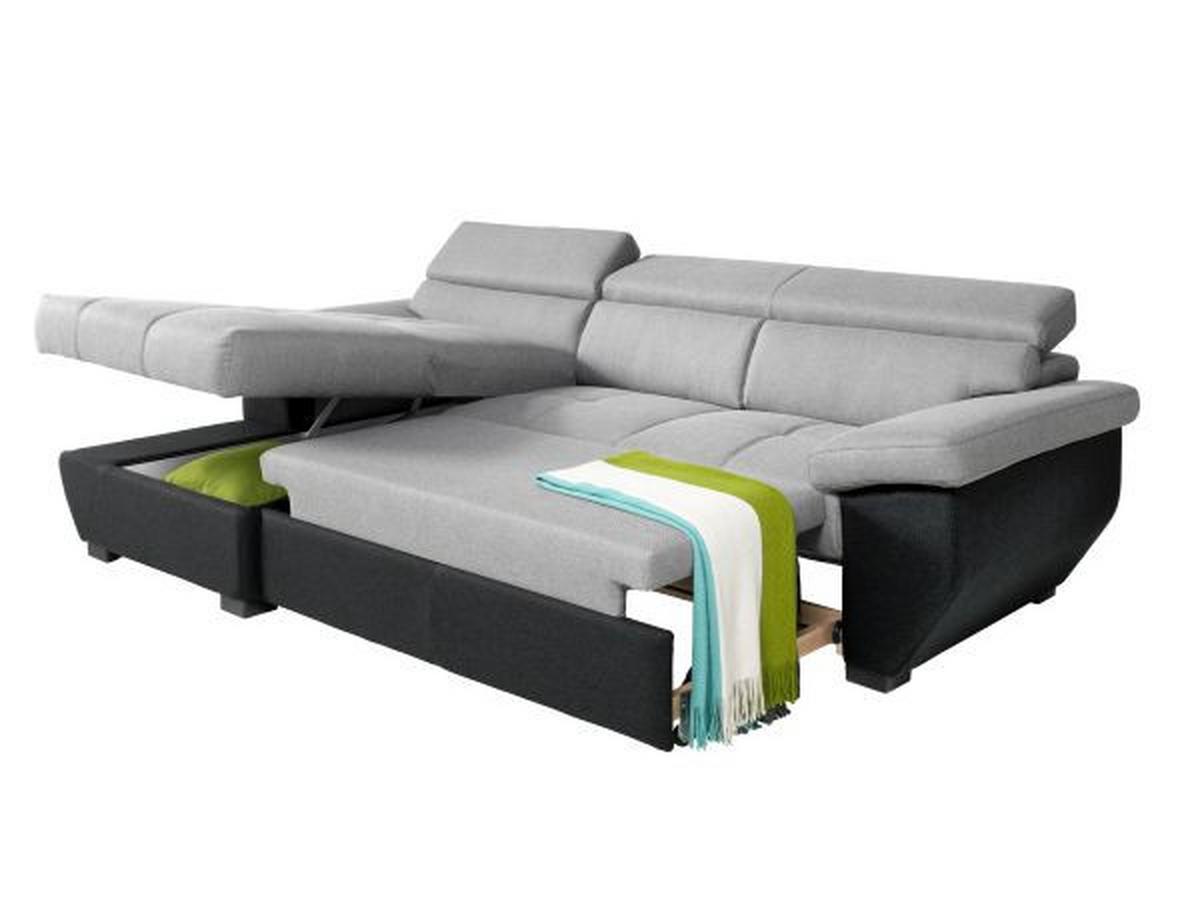 Wohnlandschaft Speedway in Grau mit Bettfunktion - Schwarz/Grau, MODERN, Kunststoff/Textil (267/94/167cm) - Mömax