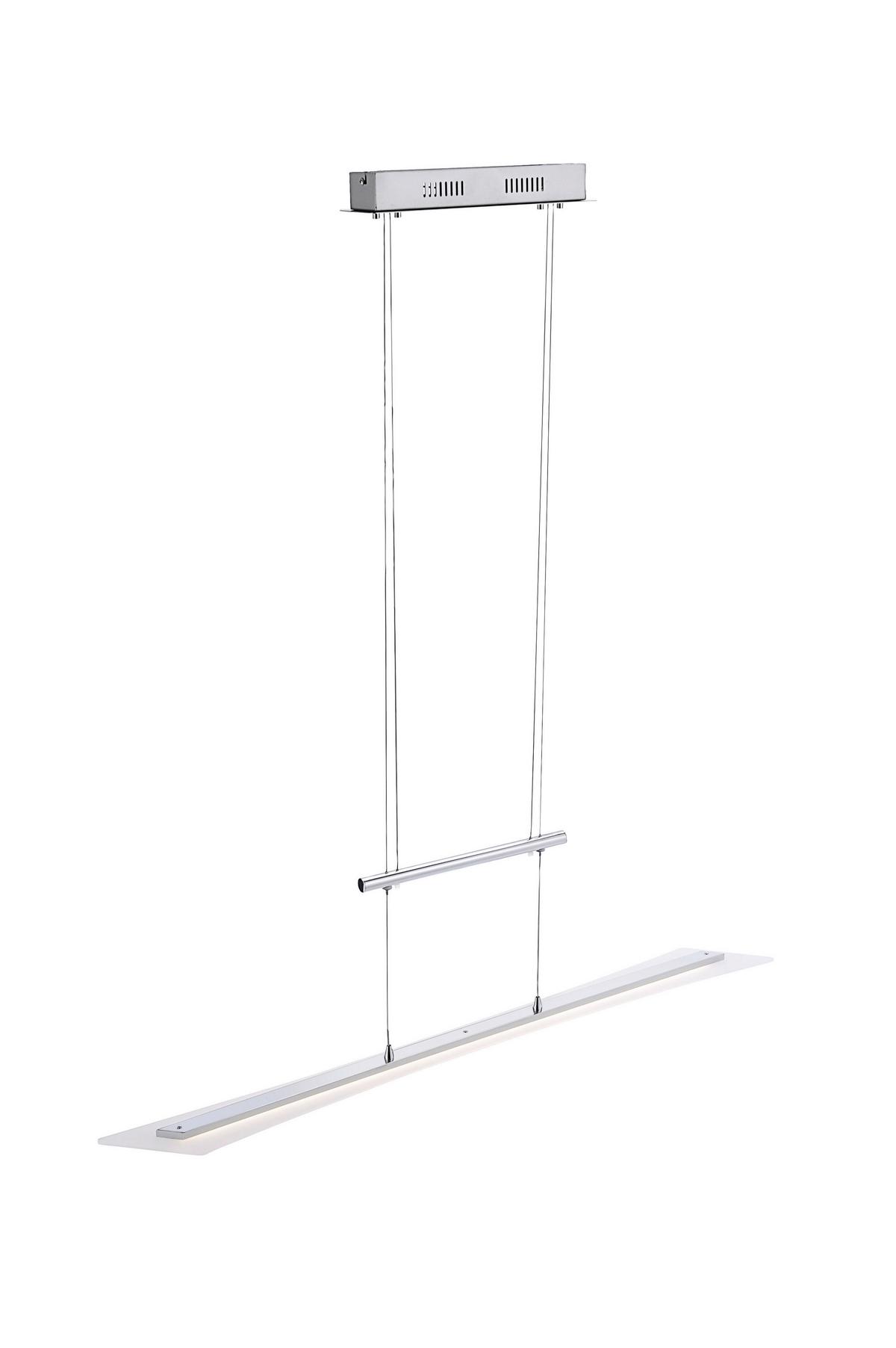 Hängeleuchte ANTONIA - Chromfarben/Weiß, Kunststoff/Metall (98,5/11/160cm)