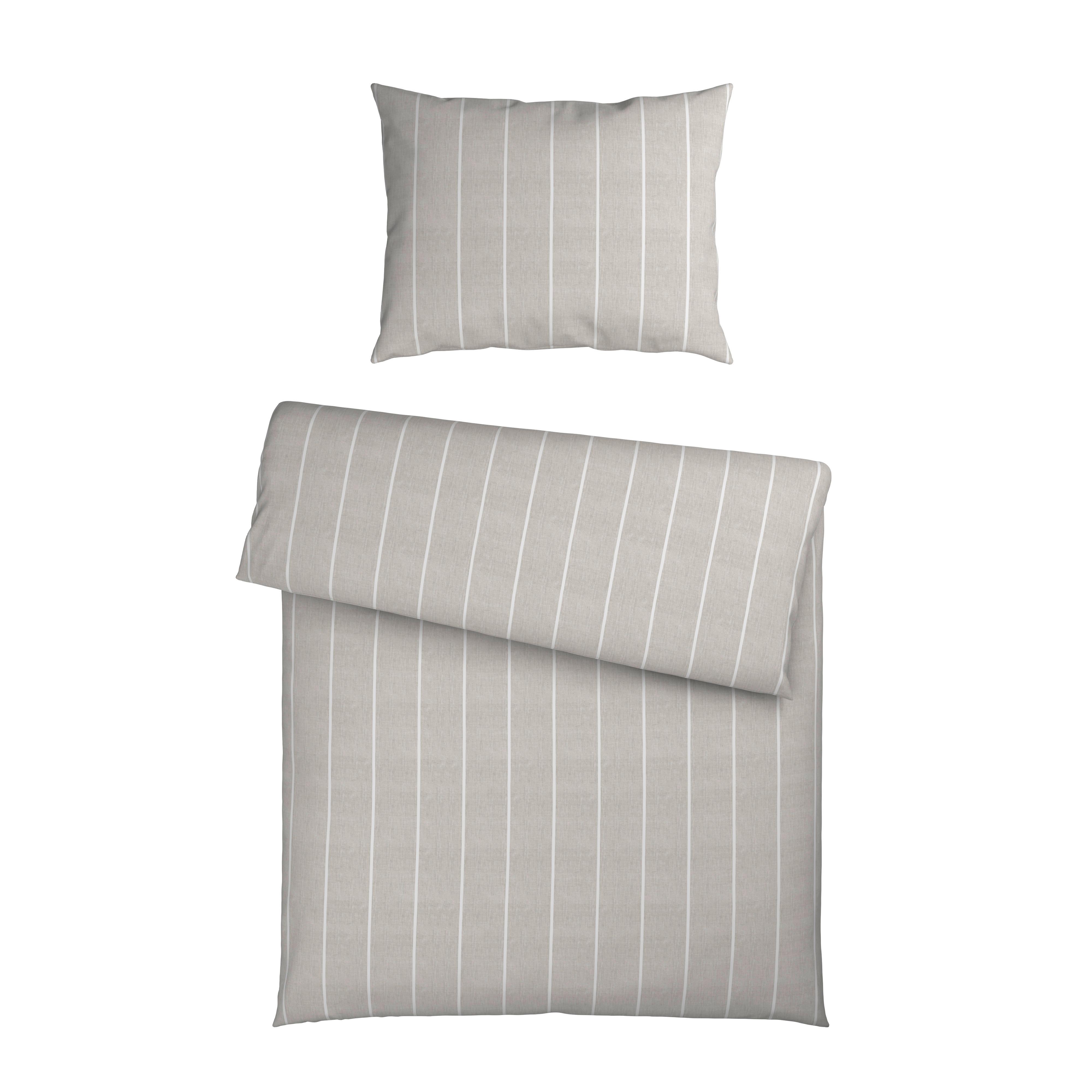 Bettwäsche Tyline Hellgrau ca. 140x200cm - Hellgrau, Textil (140/200cm) - Mömax